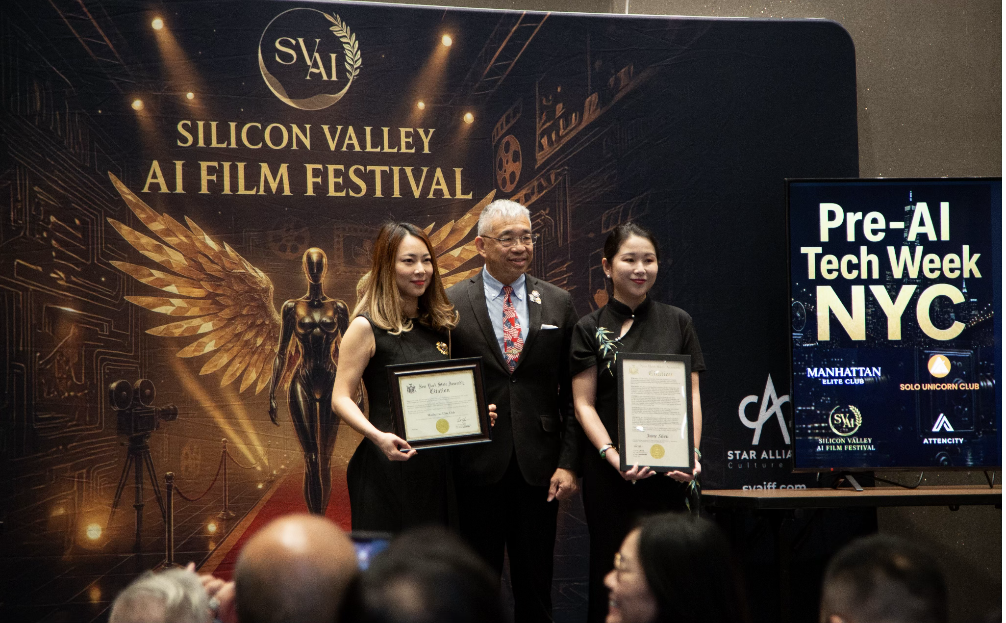 The Pre-AI Tech Week and Silicon Valley AI Film Festival New York press conference concluded successfully in New York.